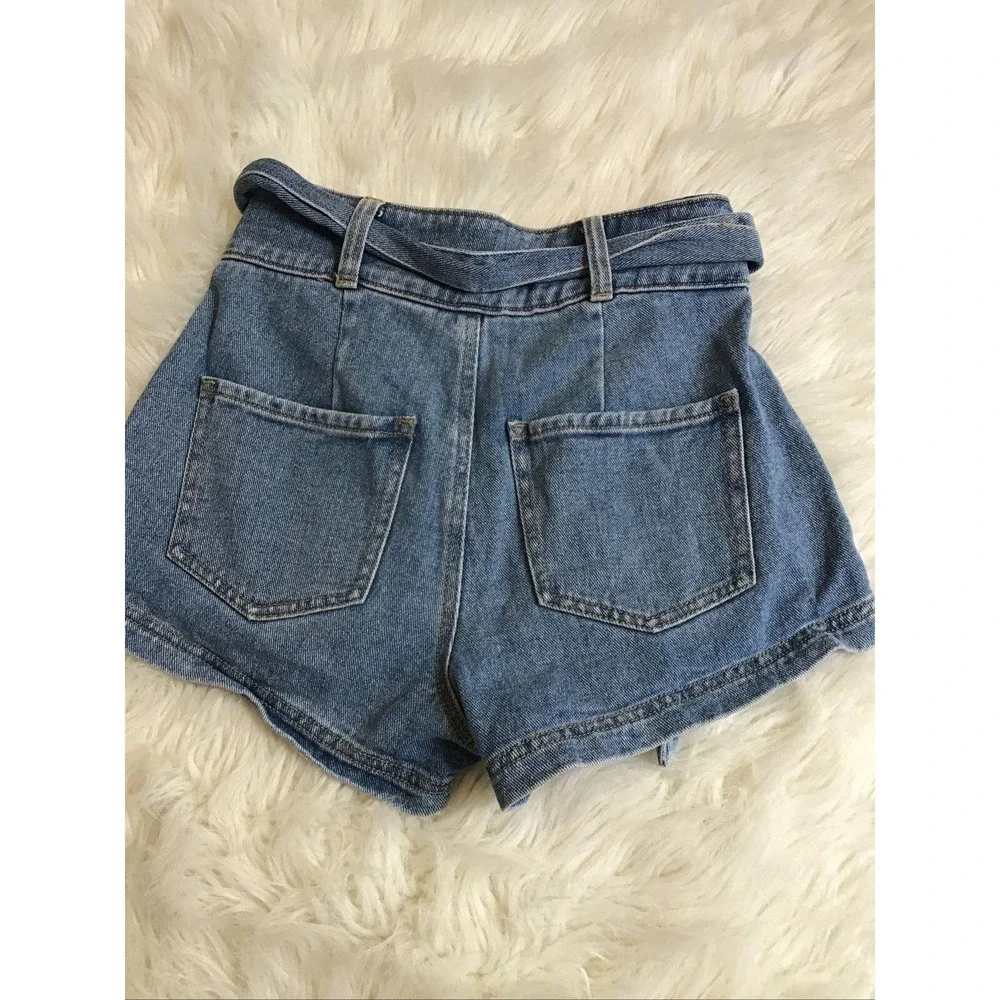 PacSun Button‎ Fly Blue Jean High Waist Shorts Size 24